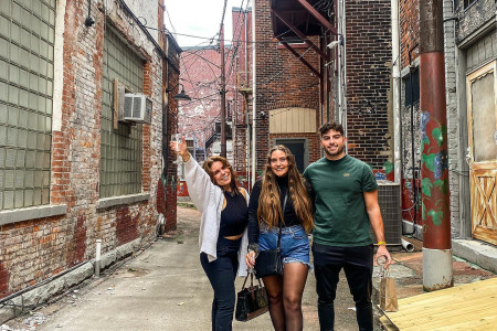 friends on sidewalk north east fall vibes cindy lou28