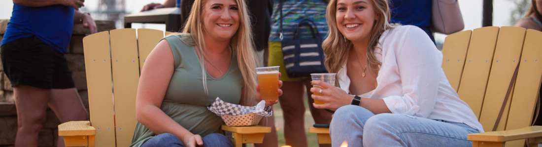 olivers beer garden ladies at fire pit april 25 from scotts