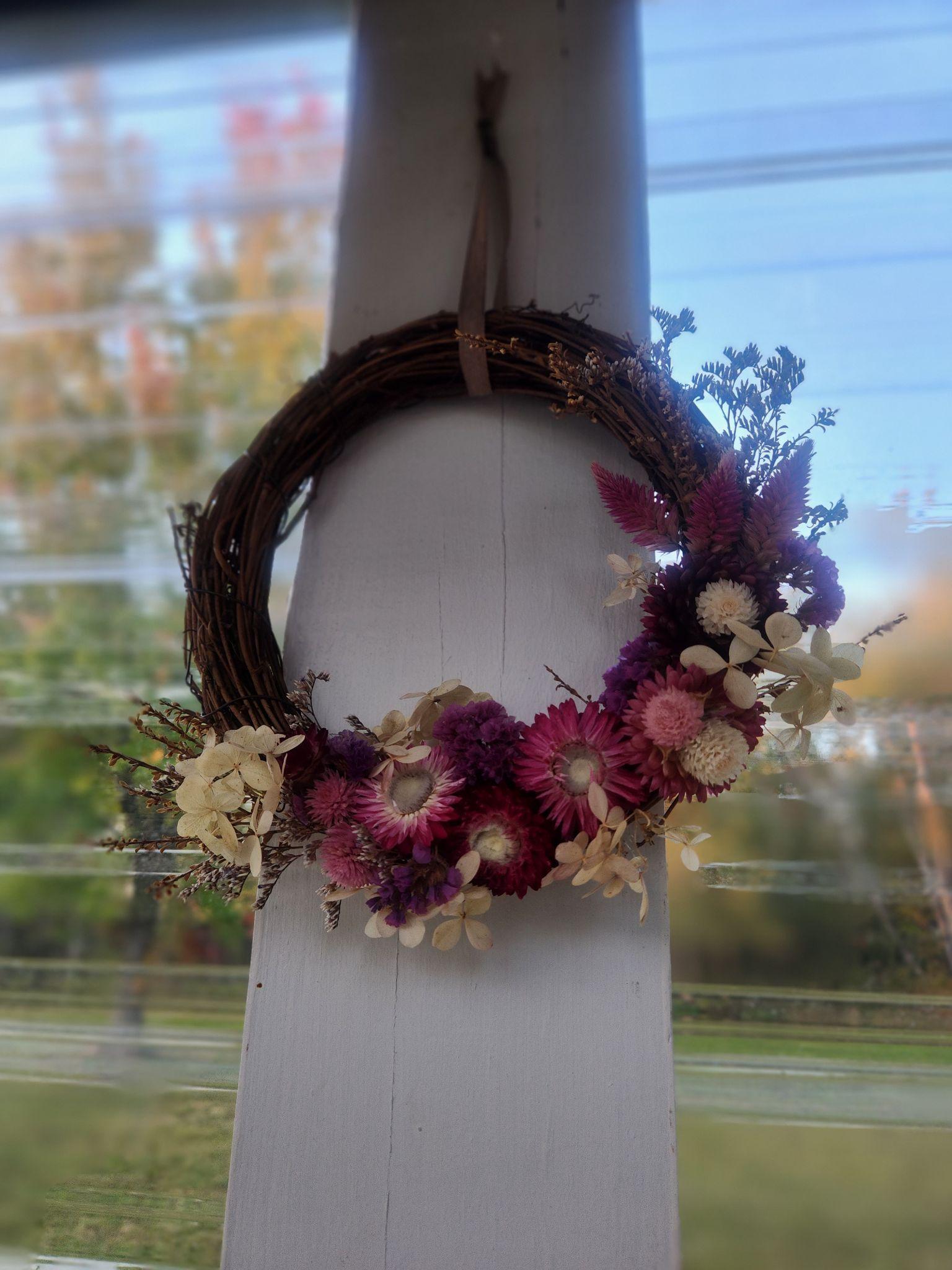 Dried Flower Wreath with The Bumbling Bee Flower Farm